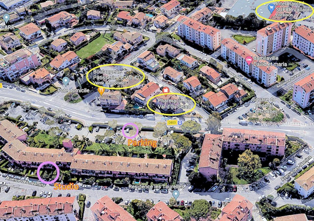 Cosy, Wi-Fi, Jardin & Parking, Jasmins Studio En Cote-D'Azur Vallauris Exterior photo